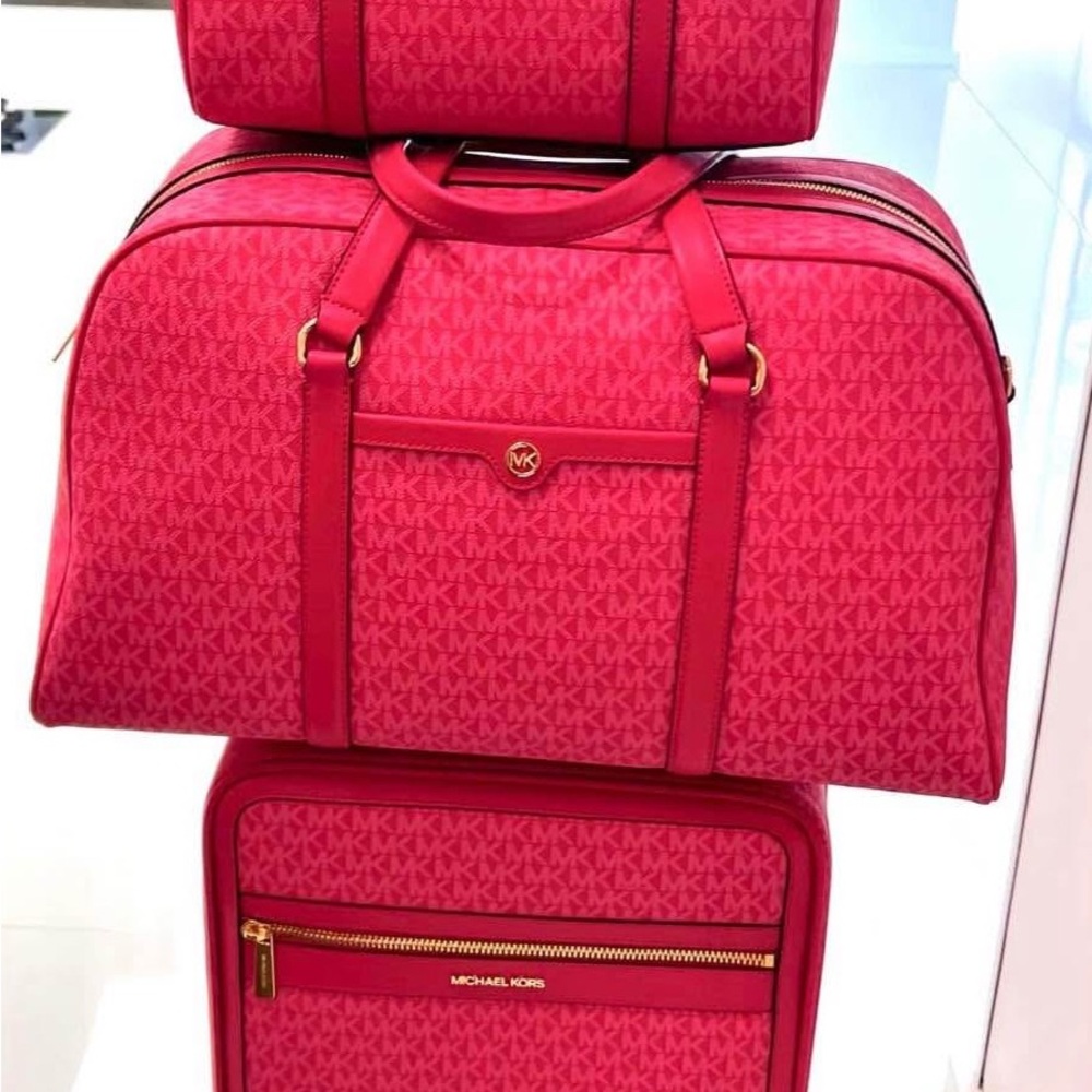 Michael Kors Vibrant Pink Travel Bags - 3 piece set